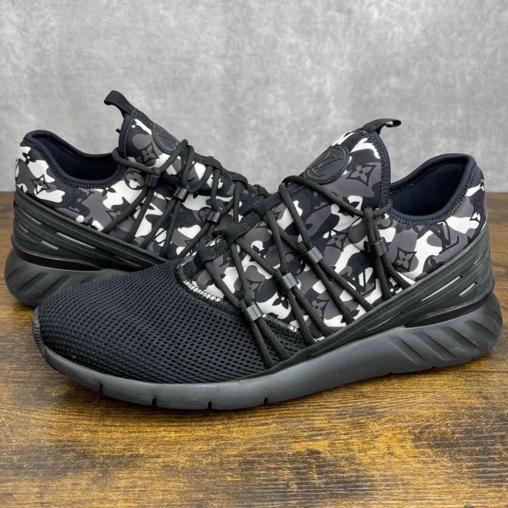 Louis Vuitton LV Fastlane Black Camo Size 9 UK / 10 US 1A3V1Y Designer Gym Shoes - Picture 2 of 9